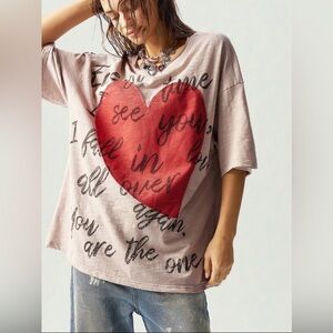 Love Poem Red Heart T Shirt Top